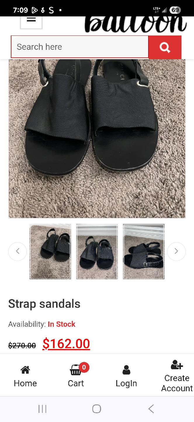 Gucci Black Leather Strap Sandals - Size 6 - photo 5