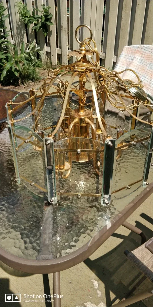 Gold & Glass Chandelier thumbnail