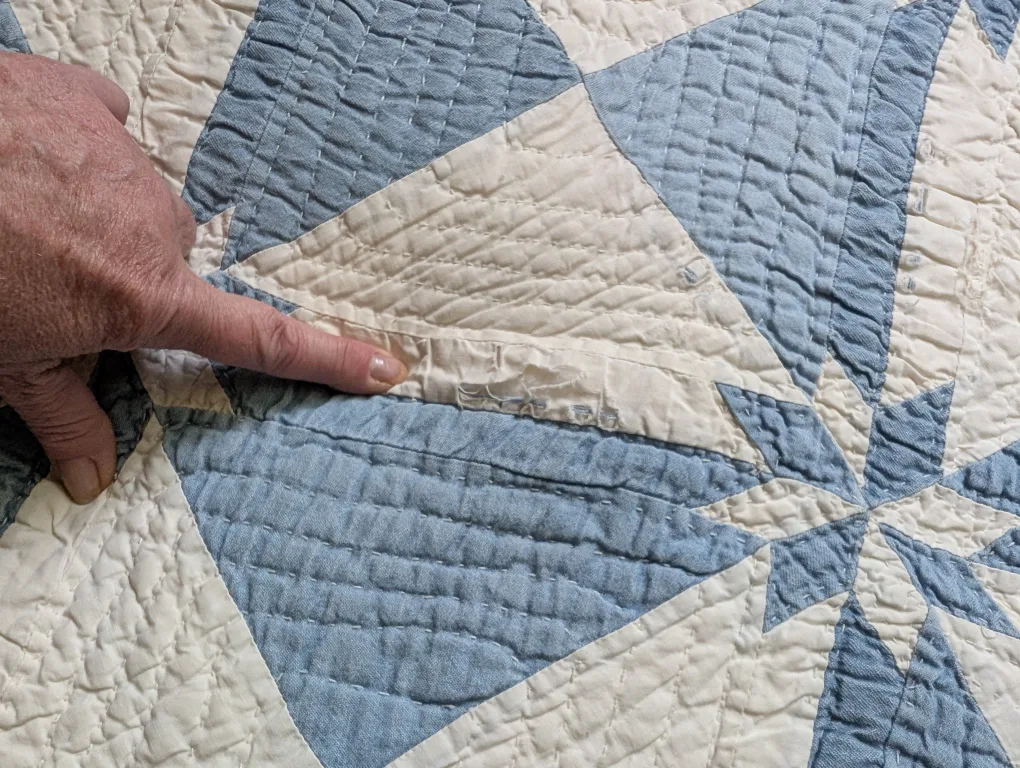 Vintage Hand Stitched Quilt - Hunter's Star image indicator(8)