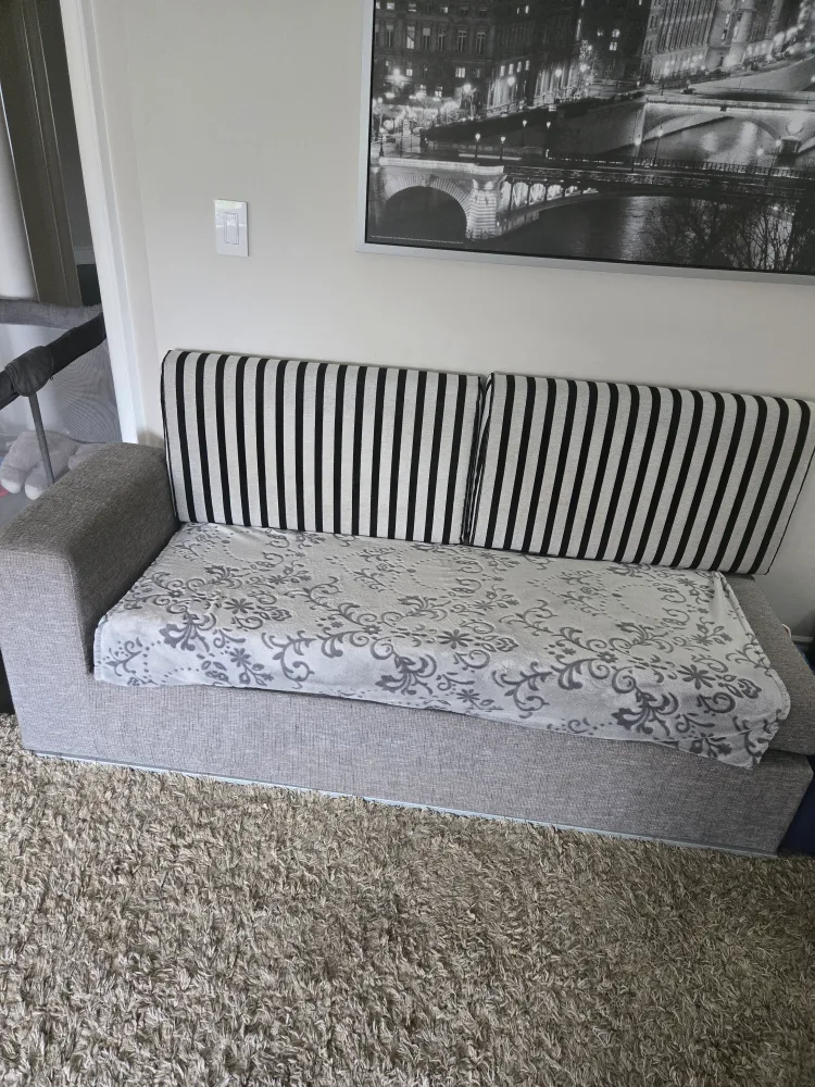 Grey Sofa bed and two seaters couch image indicator(2)