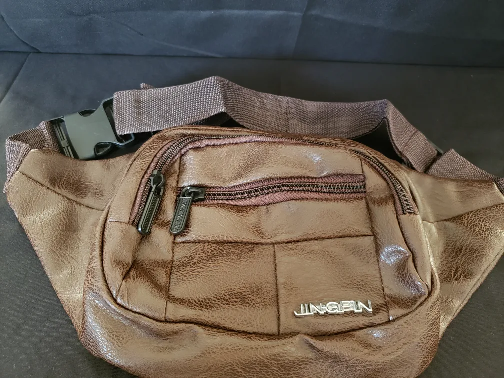 Jingpin Brown Leather Fanny Pack - New thumbnail