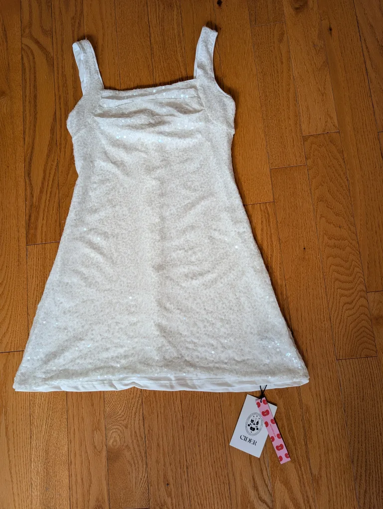 New Cider White Sequin Mini Dress image indicator(2)