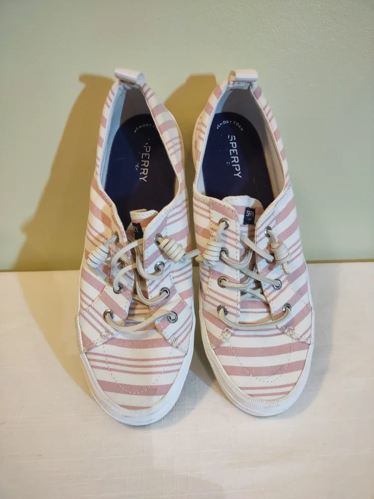 Sperry Women's Seacycle Crest Vibe Striped Rose Sneaker Size 9.5 image indicator(2)