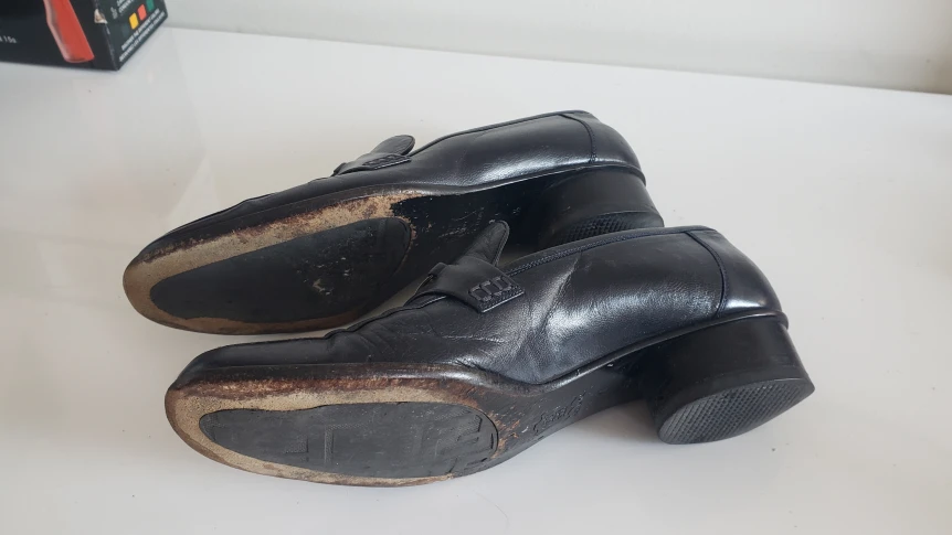 Fendi Loafers Navy Blue Leather - Vintage 90s Academia - photo 4