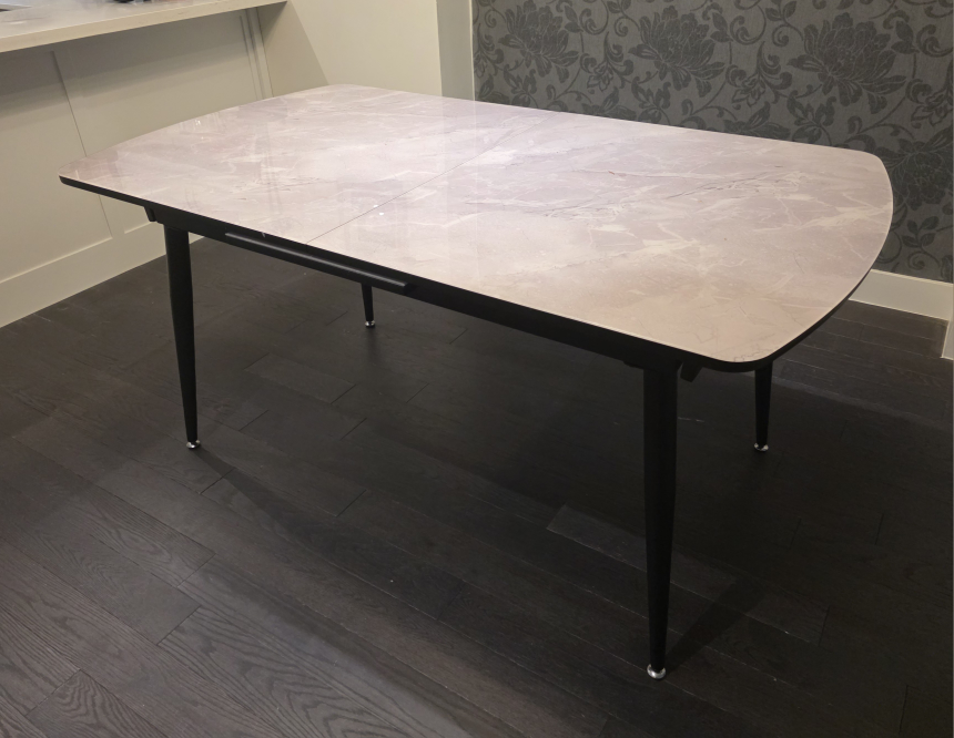 Extendable Dining Table - Marble Effect - photo 2