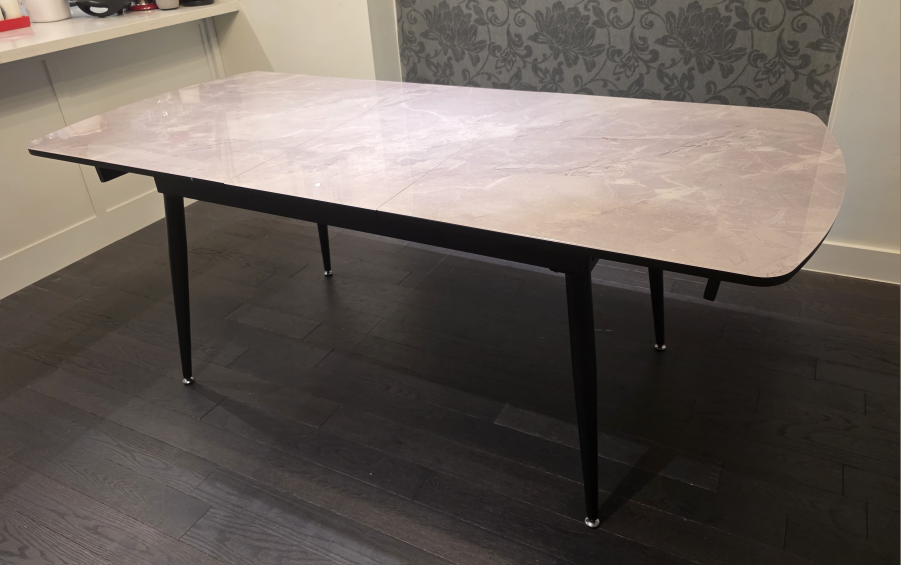 Extendable Dining Table - Marble Effect - photo 4