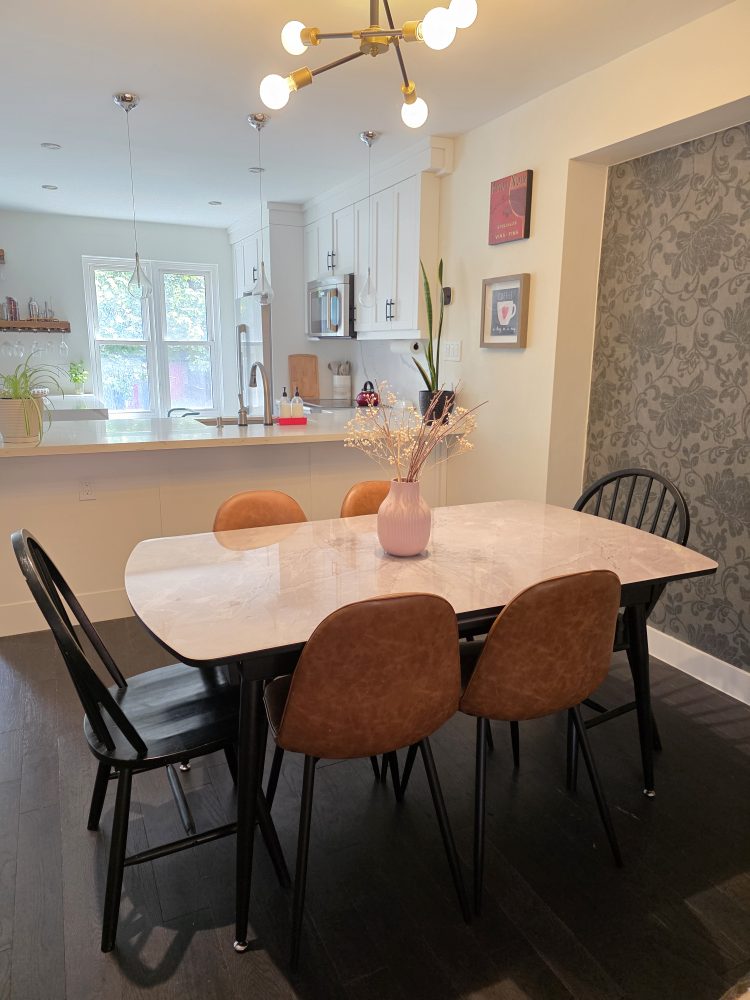 Extendable Dining Table - Marble Effect
