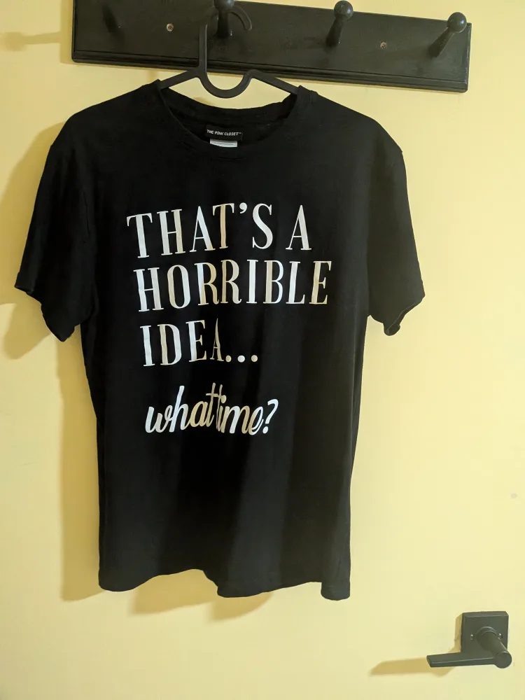 The Pink Closet black sayings t- shirt - Size S thumbnail