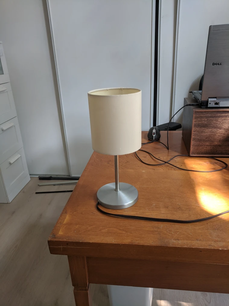 Small Table Lamp with Beige Shade - photo 2