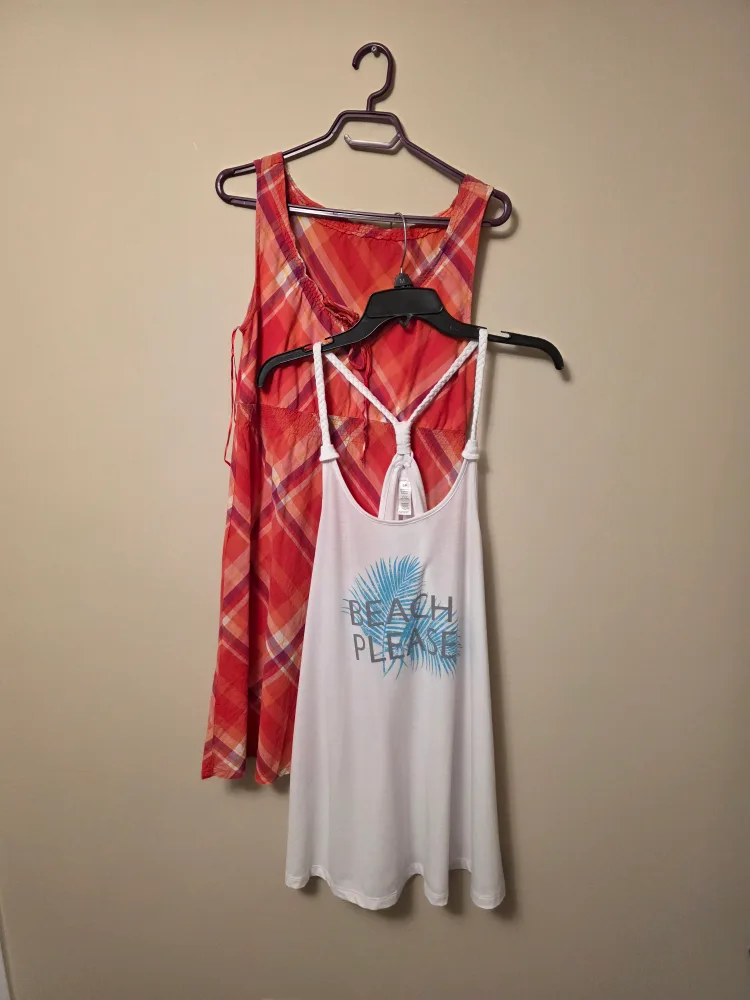 George Plaid Dress & White Beach/Swimsuit Cover Up- Size S image indicator(6)