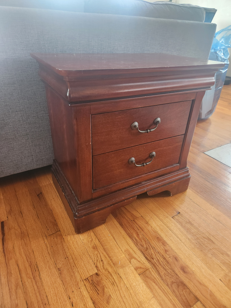 Wooden Nightstand with 2 Drawers