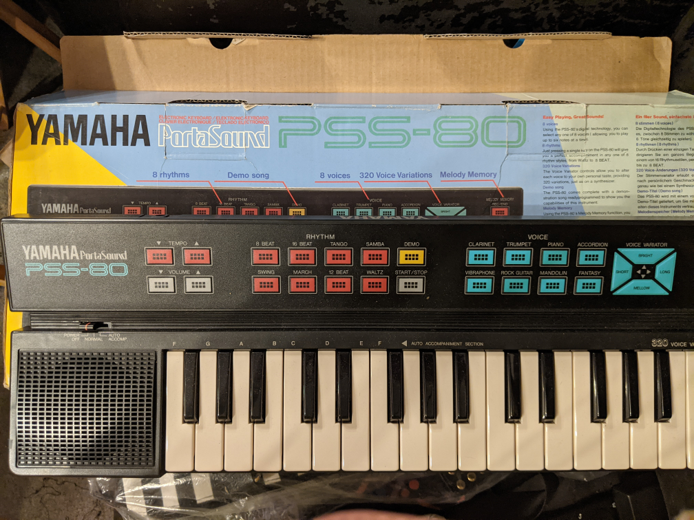 Yamaha PortaSound PSS-80 electronic keyboard 1989 in box - photo 3