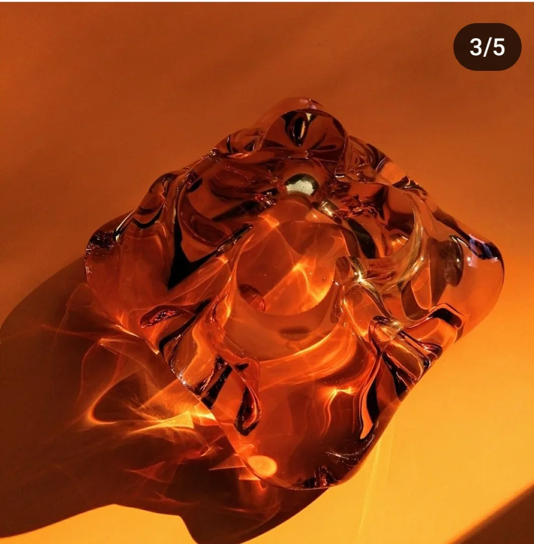 vintage Mid Century Amber Glass Art Bowls image indicator(8)