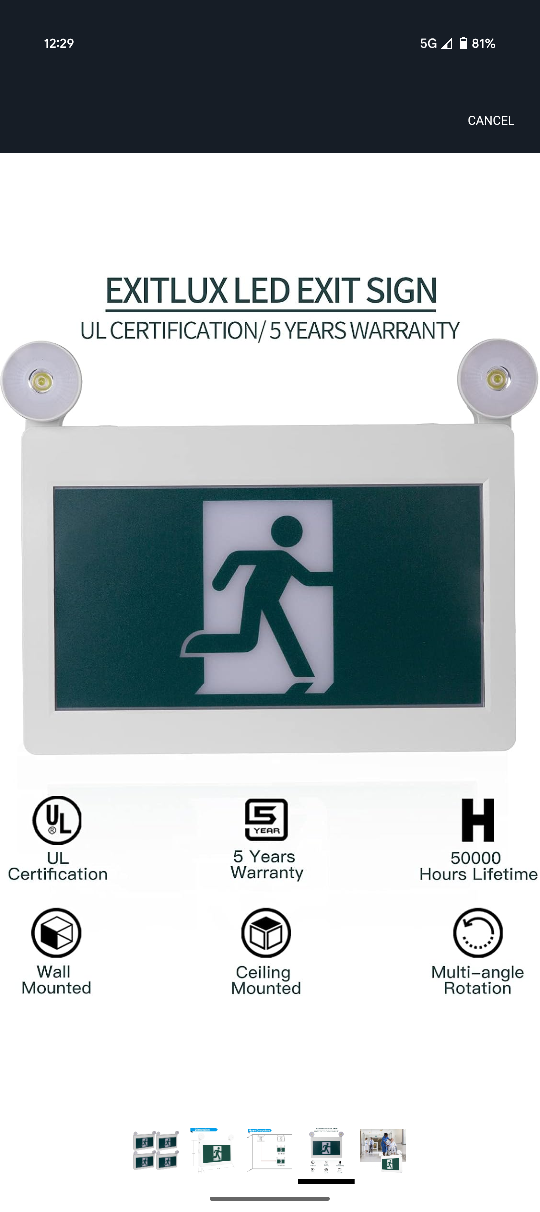 EXITLUX 4-Pack Green LED Exit Sign - photo 4