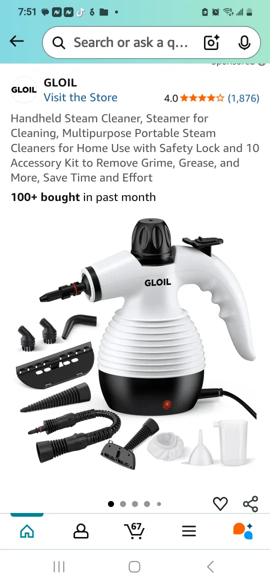 GLOIL Handheld Steam Cleaner with Accessories - Like New! image indicator(3)