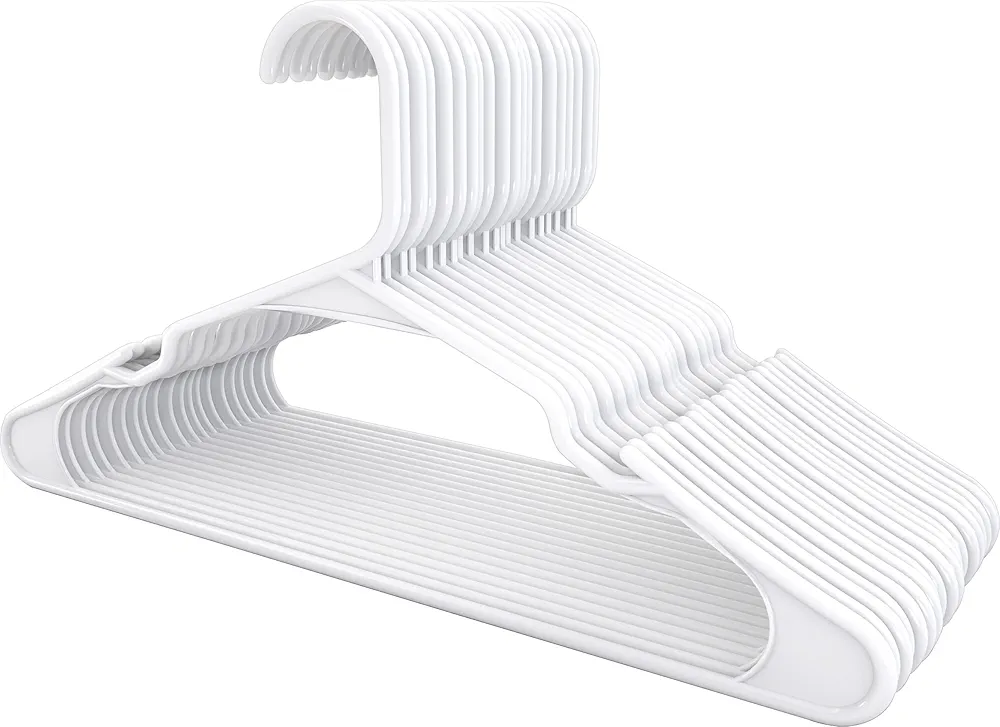 50 Plastic Clothes Hangers - Black & White