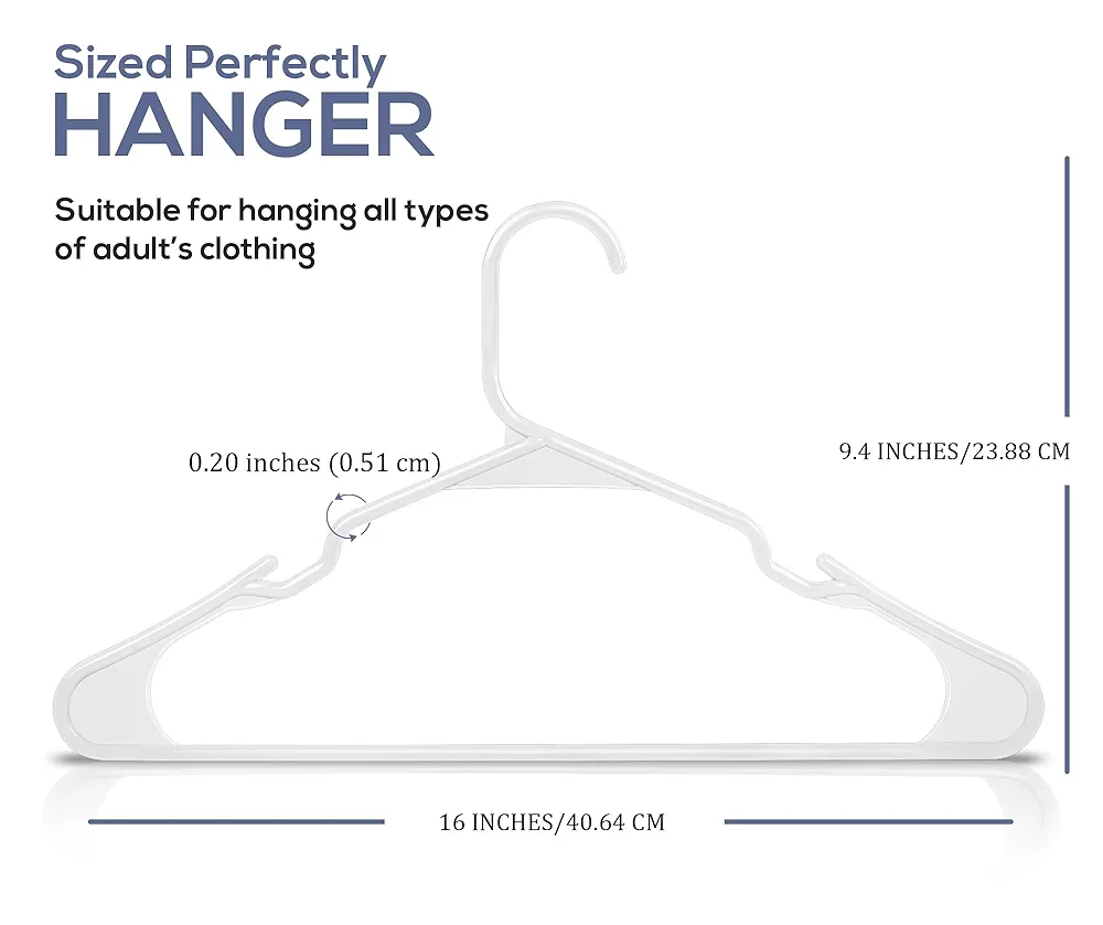 50 Plastic Clothes Hangers - Black & White - photo 2