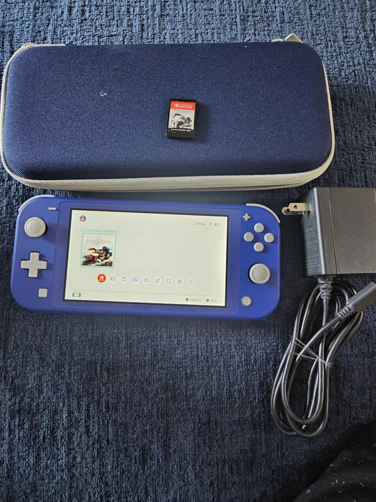 Nintendo Switch Lite Blue with Game & Case thumbnail