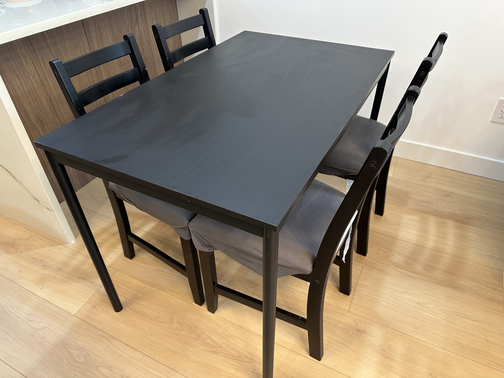 IKEA Dining Table with 4 Chairs - Black - photo 2