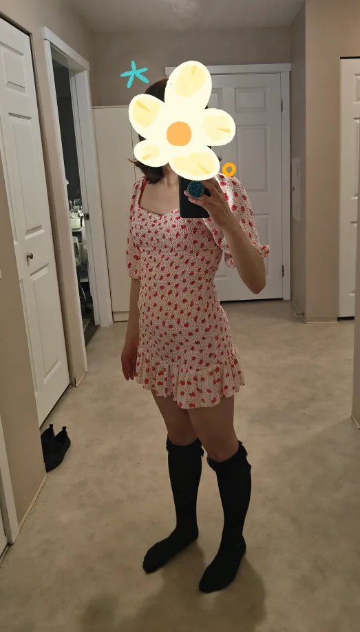 Strawberry Print Mini Dress 🧡💖❤️ thumbnail