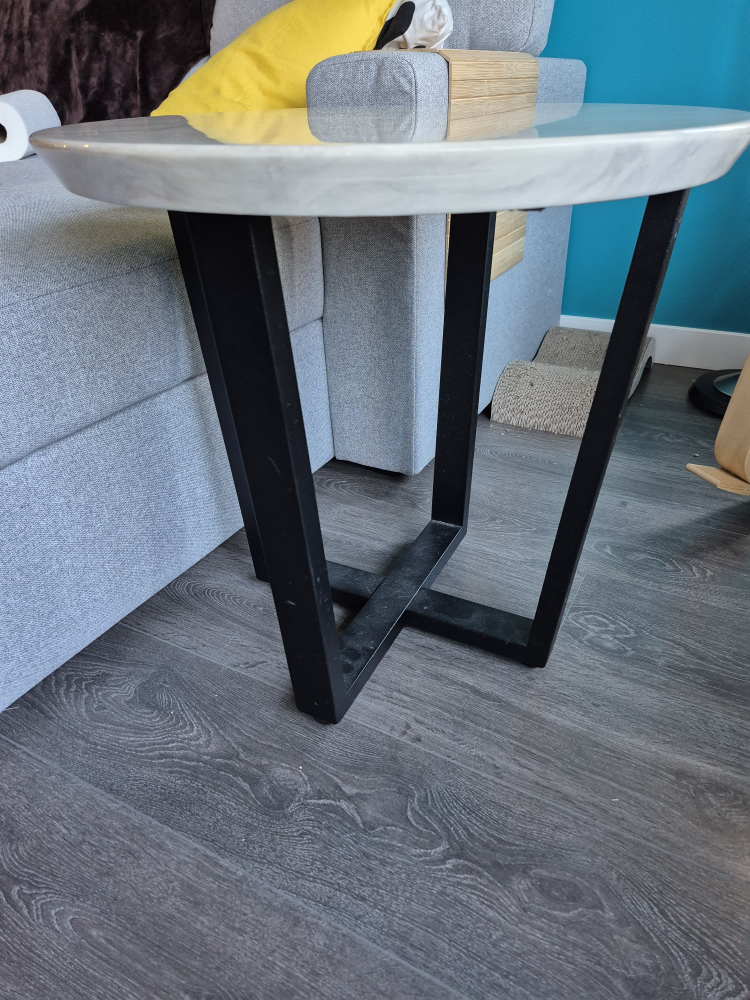 Round Faux Marble Coffee Table and End Table - photo 4