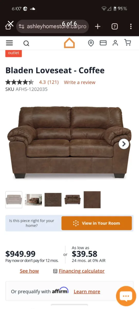 Brown  Loveseat sofa image indicator(3)