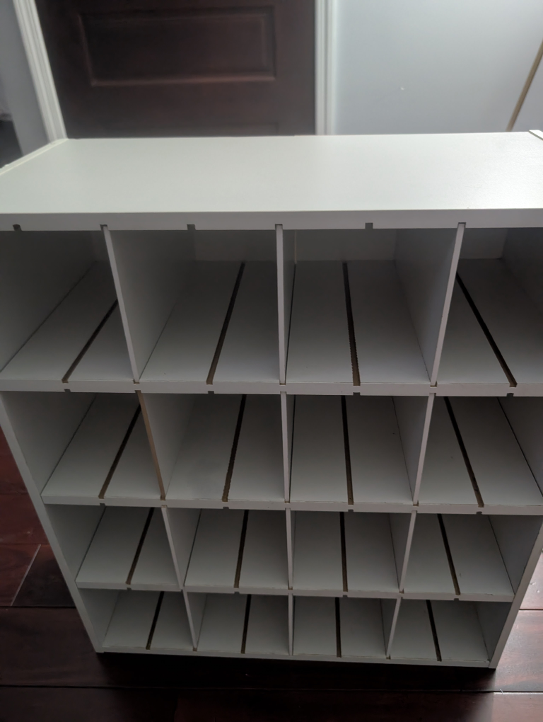 White Shoe Cabinet with Cubbies - photo 2