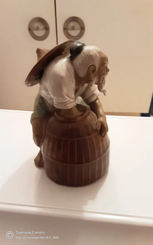 Vintage Ceramic Figurine of Man with Barrel image indicator(3)