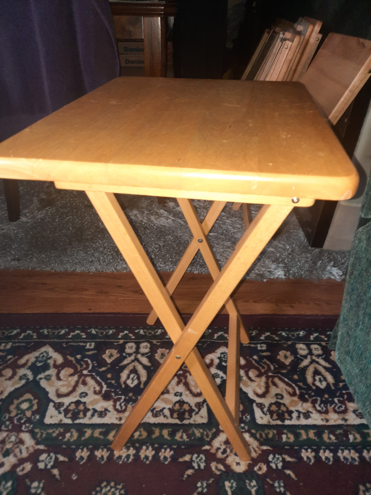 Wooden Folding TV Tray Table - photo 2