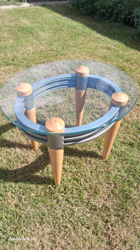 Glass Top Round Side Table