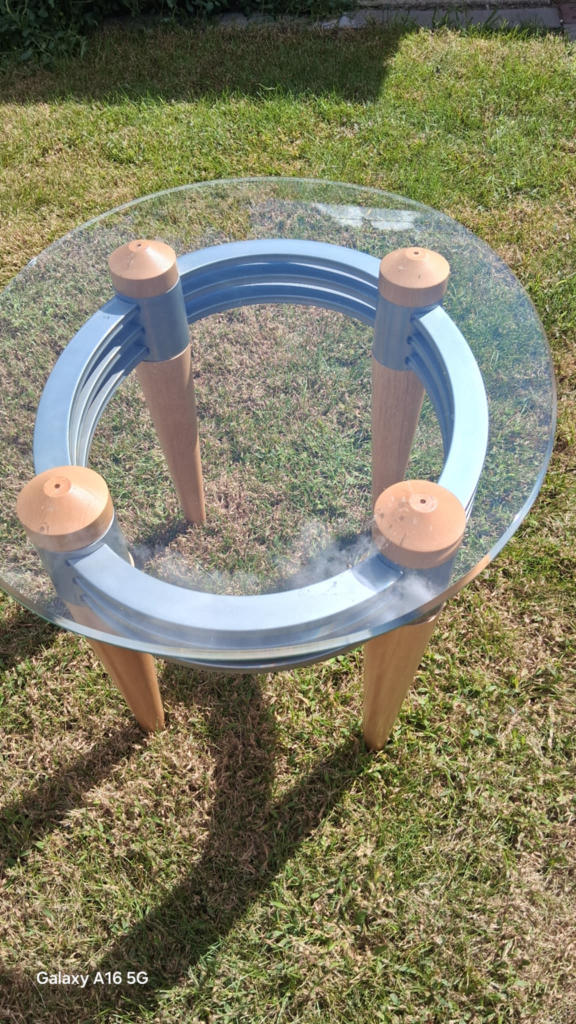Glass Top Round Side Table - photo 2