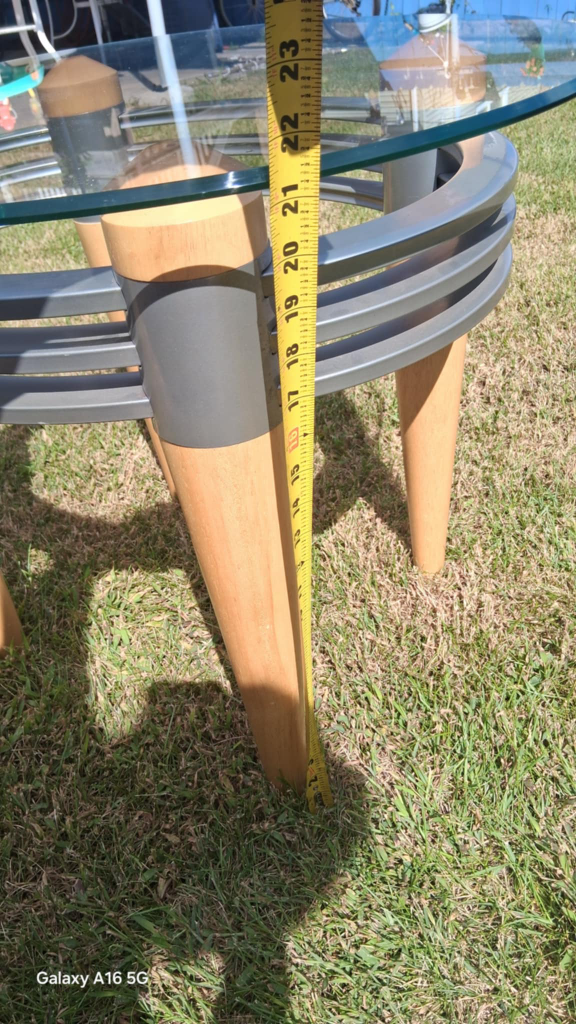 Glass Top Round Side Table - photo 4