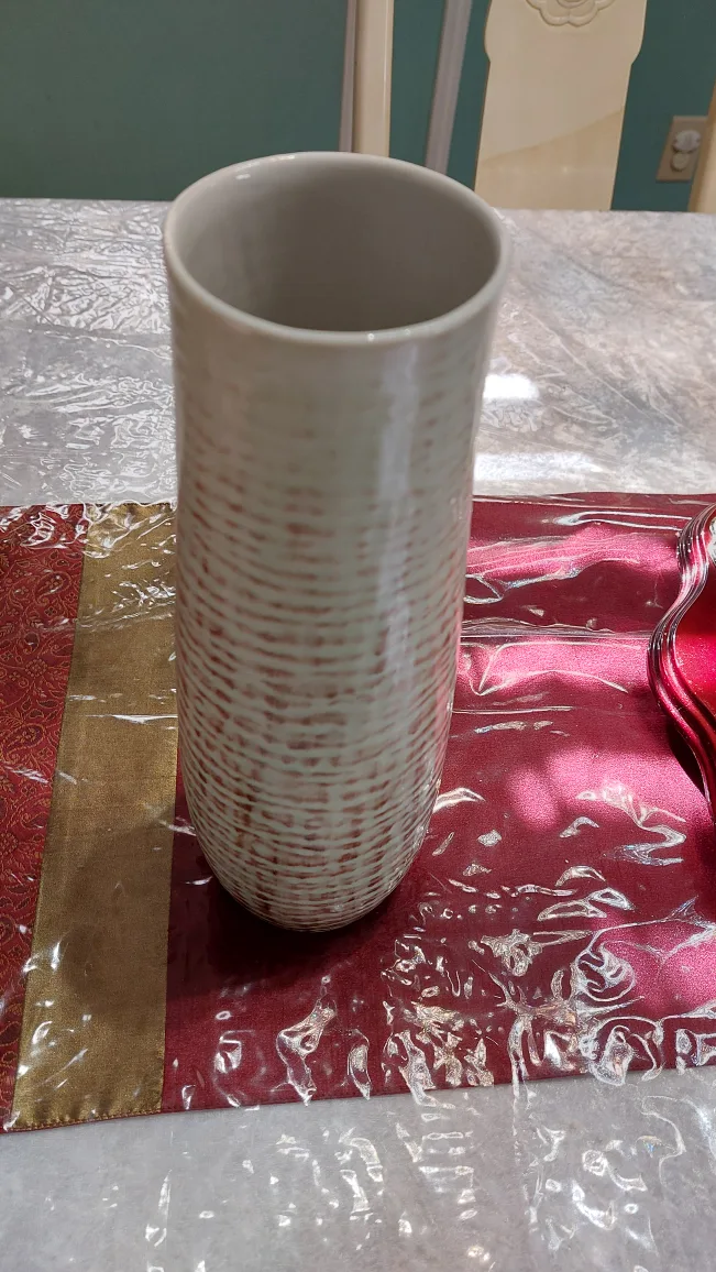 Hand-made tall clay vase. image indicator(2)