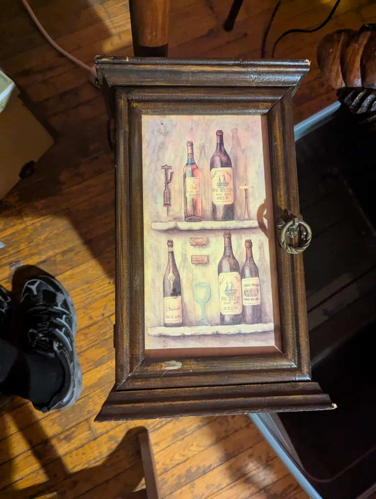 Wooden Wine-Themed Wall Cabinet thumbnail