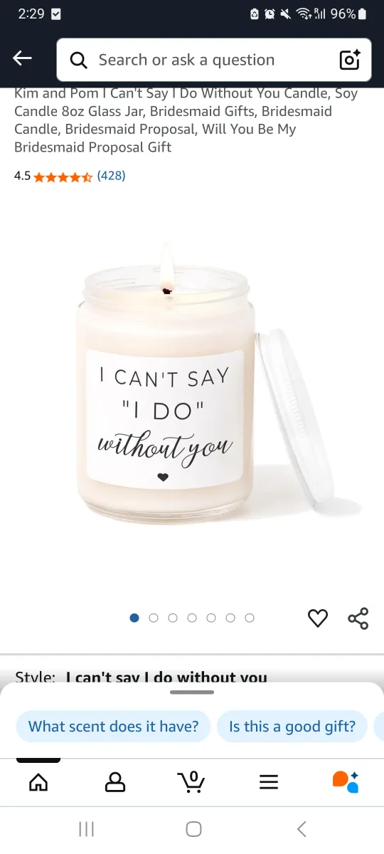 I Can't Say I Do Without You Candle, thumbnail