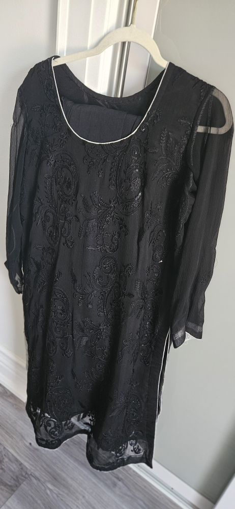 Black Embroidered Salwar Kameez Suit