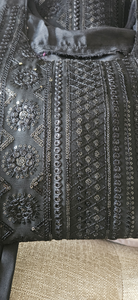 Black Embroidered Salwar Kameez Suit - photo 2