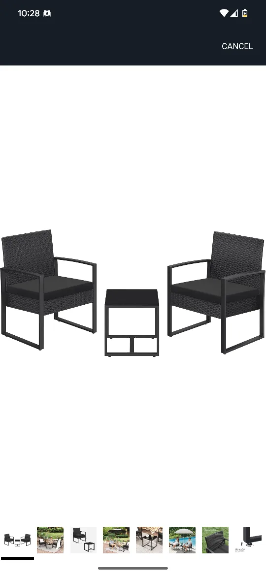 Wicker Patio Set - 3 Piece Outdoor Furniture image indicator(2)