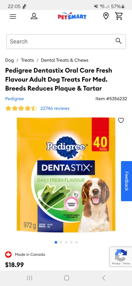 Pedigree Dentastix Oral Care Fresh Flavor Dog Dental Sticks thumbnail