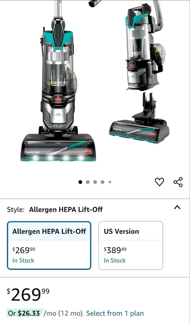 Bissell Lift-Off Upright Vacuum Cleaner thumbnail