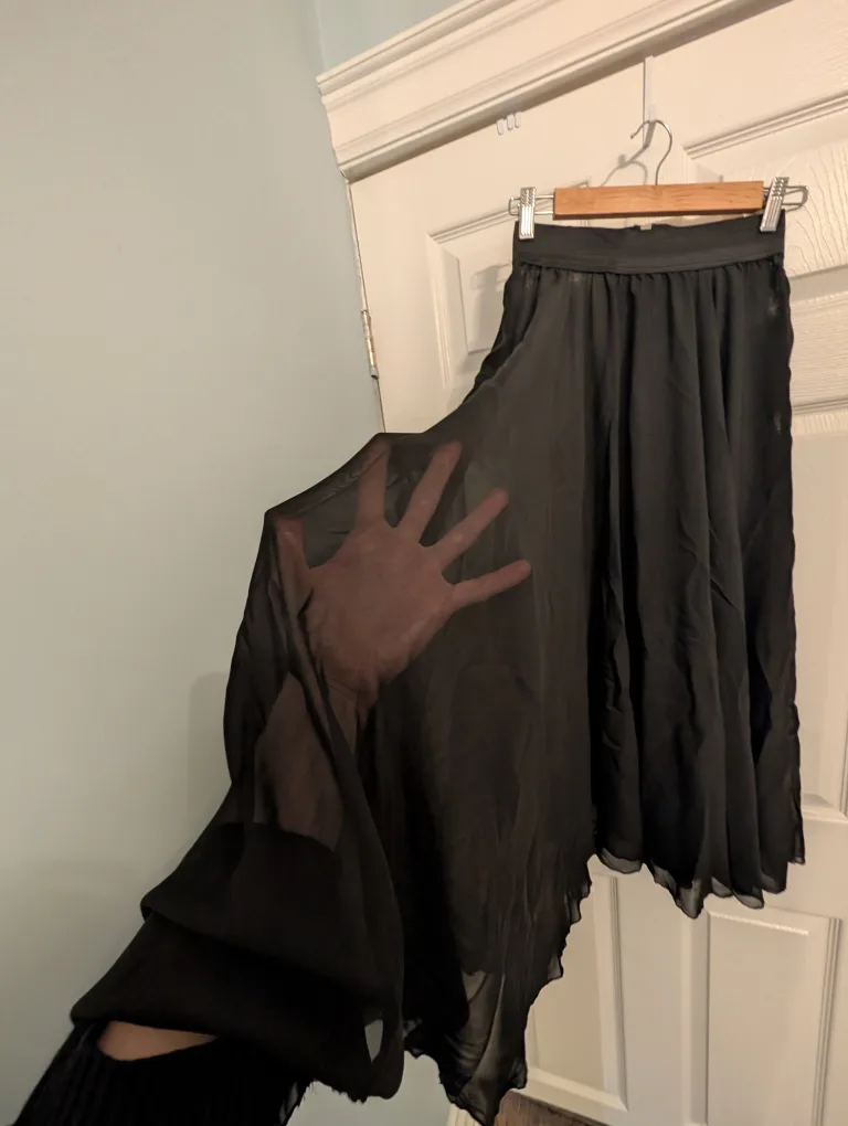 Sheer Black Maxi Skirt image indicator(2)
