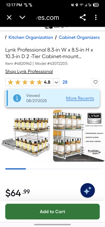 Lynk Professional 2-Tier Cabinet Organizer - photo 3
