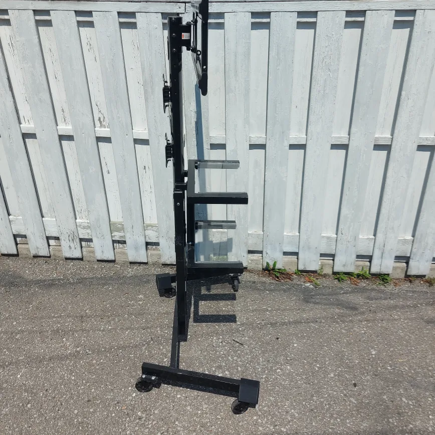 Rolling TV Stand with Shelves - Black image indicator(3)