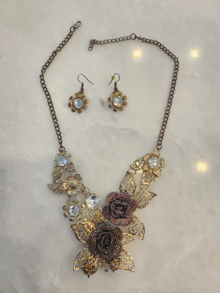 Floral Necklace & Earring Set thumbnail