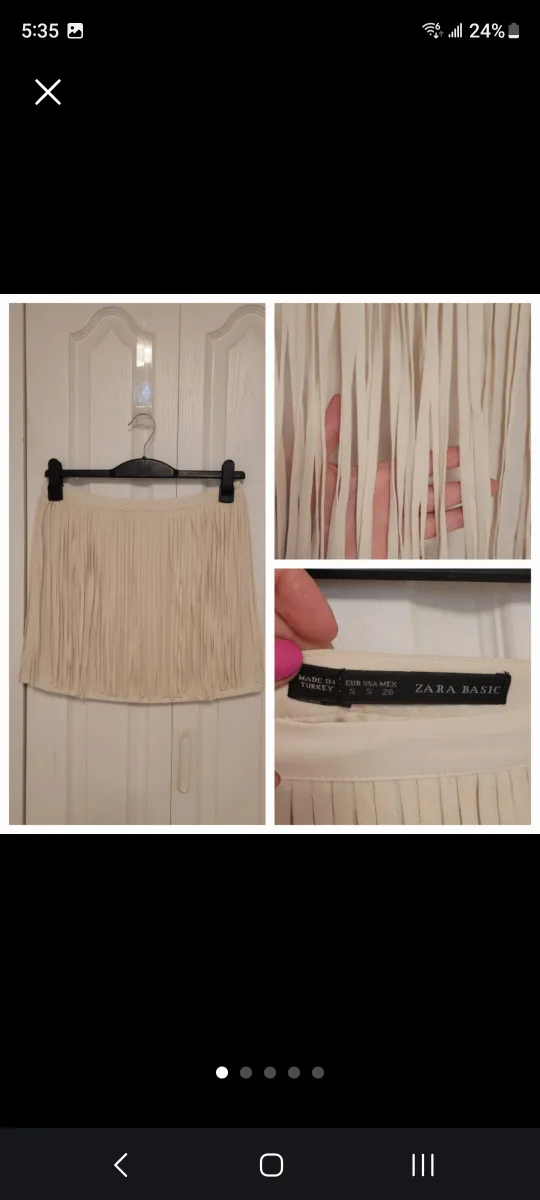 Zara Basic Fringe Skirt - Size S thumbnail