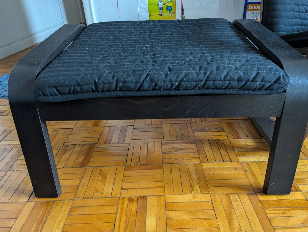 IKEA Poang Ottoman - Black thumbnail
