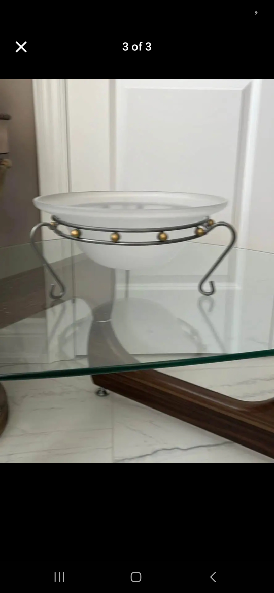 Decorative Bowl with Metal Stand - photo 2