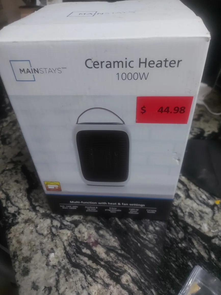 Mainstays Ceramic Heater 1000W - New in Box! thumbnail