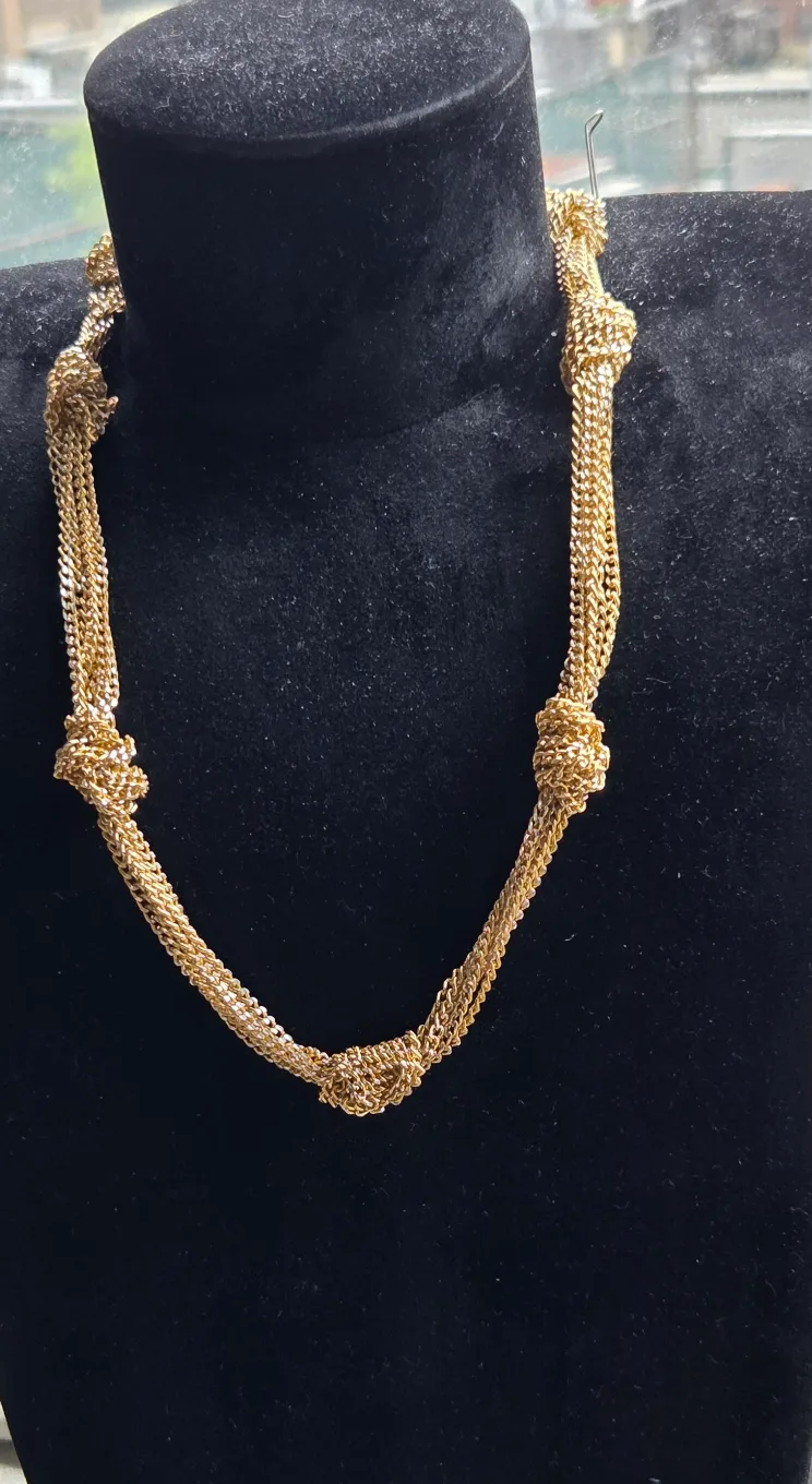 Les Bernard Gold Tone Chain Necklace thumbnail