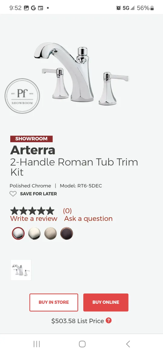 Pfister 2-handle Deck-mount Tub Faucet Trim Kit Hand Shower image indicator(4)